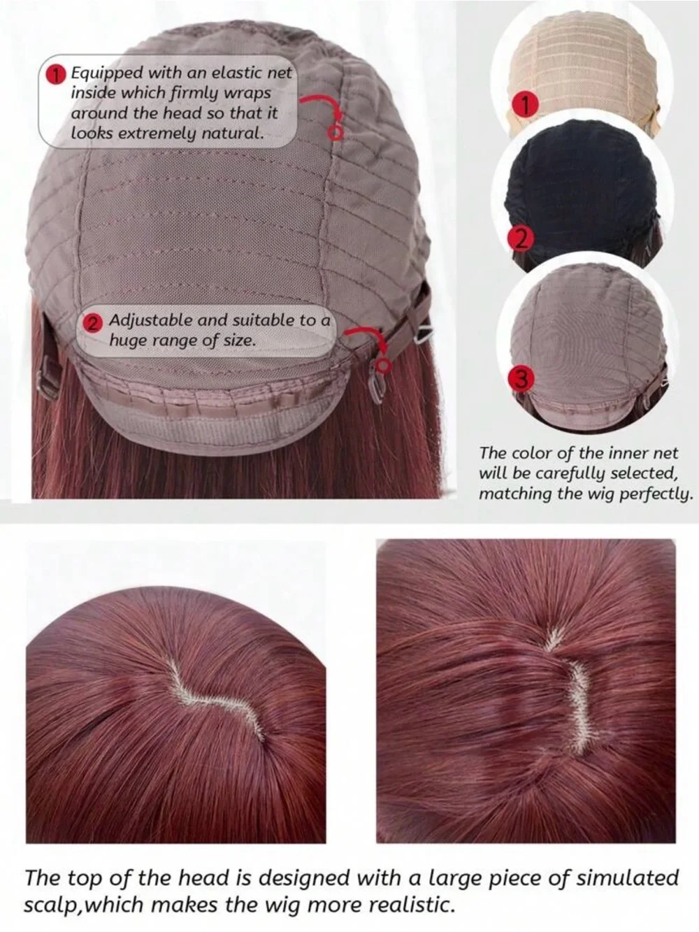 Heat Resistant Burgundy Bob Wig with Bangs 12”